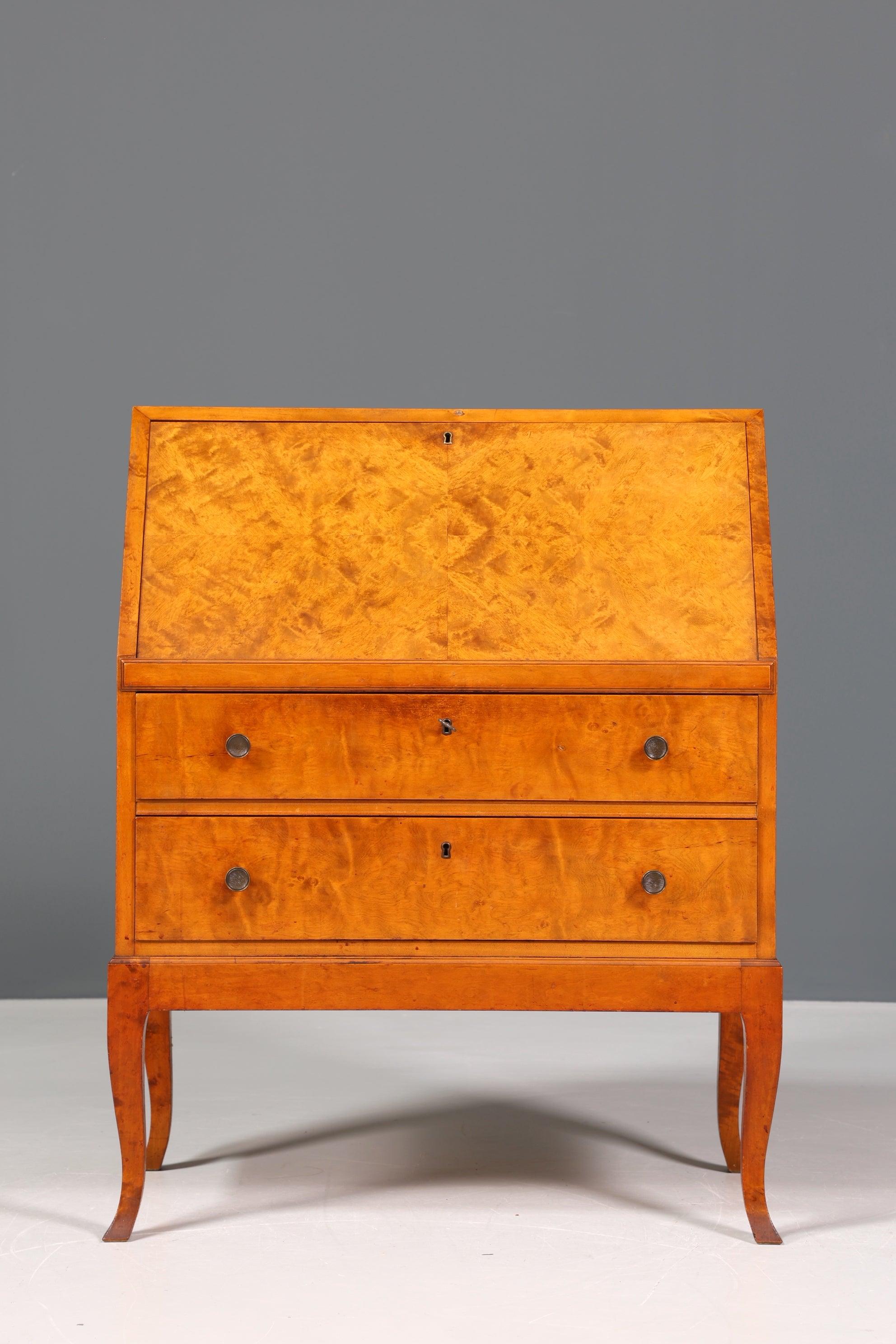 Stilvoller Schwedischer Sekretär um 1930 echt Holz Büro Kommode Schreibkommode