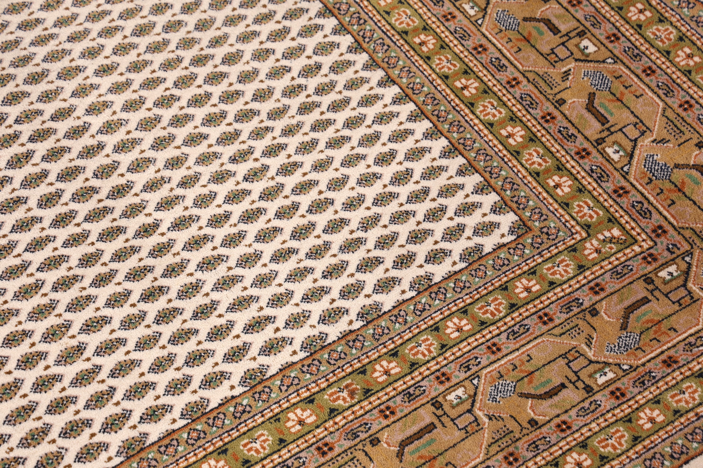 Wunderschöner Orientalischer Schurwolle Teppich Wohnzimmer Teppich Orient Teppich Kurzflorteppich aus Indien