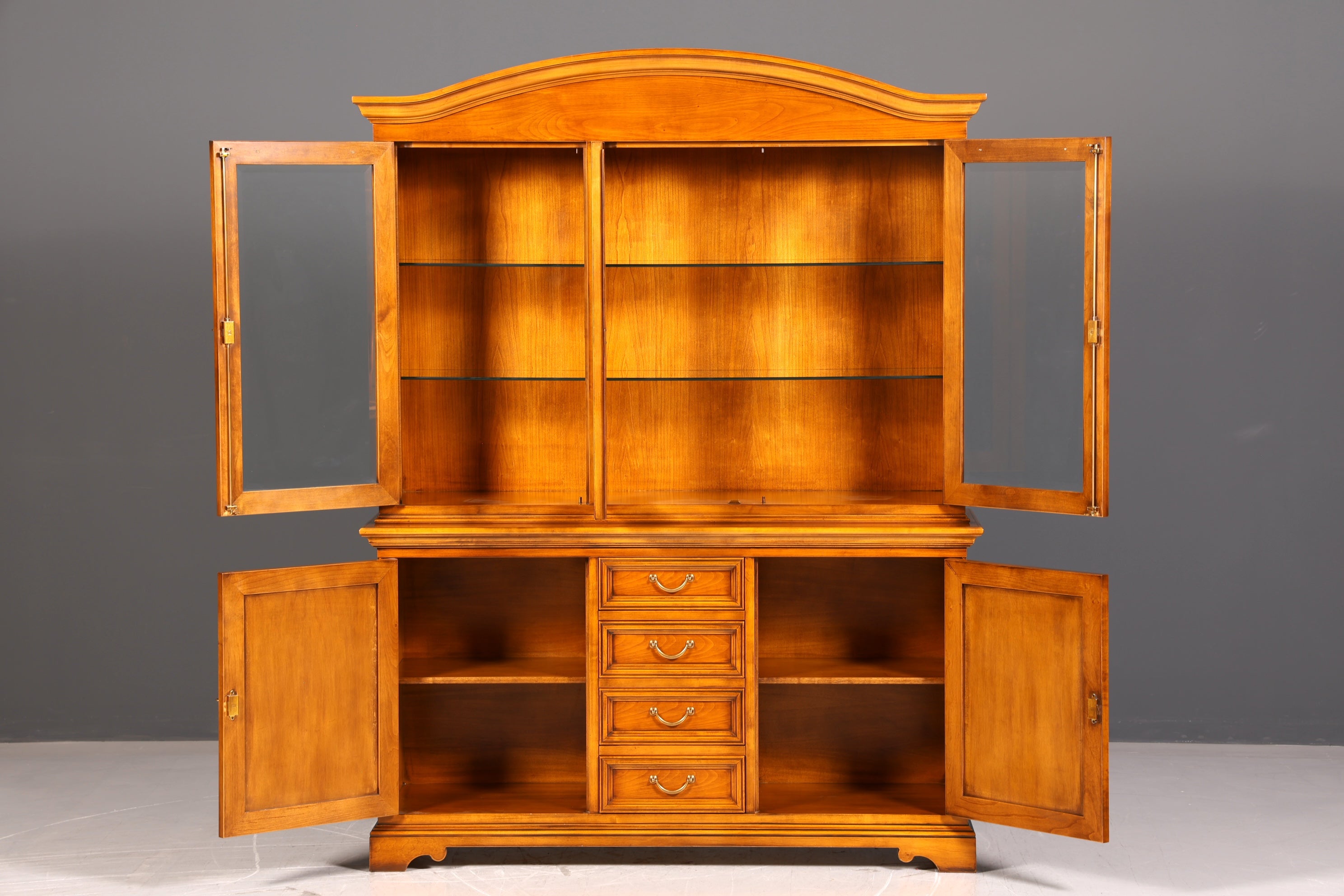 Traumhafte Original Selva Vitrine Kirschholz Buffet Bibliothek Antik Stil Schrank Geschirrschrank Italienische Möbel