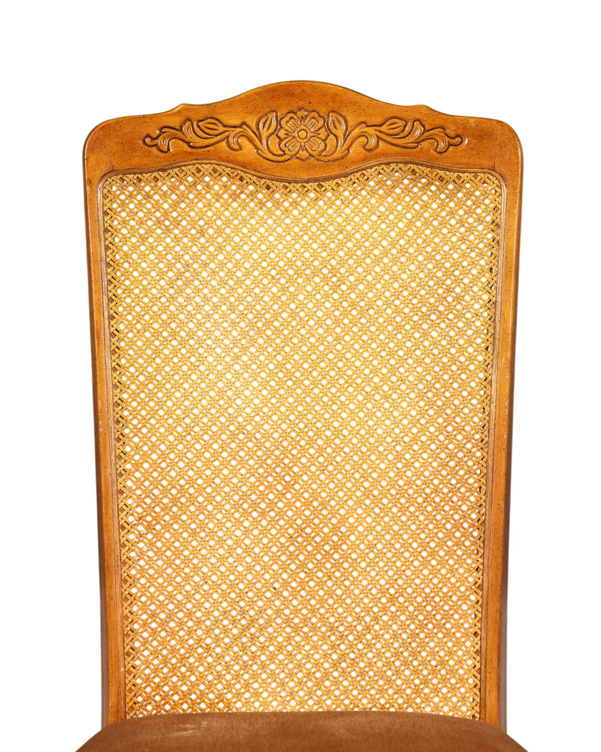 F987 Finish cm 4x Original Chippendale Stuhl Vintage Korbgeflecht Küchenstuhl Samt Stuhl