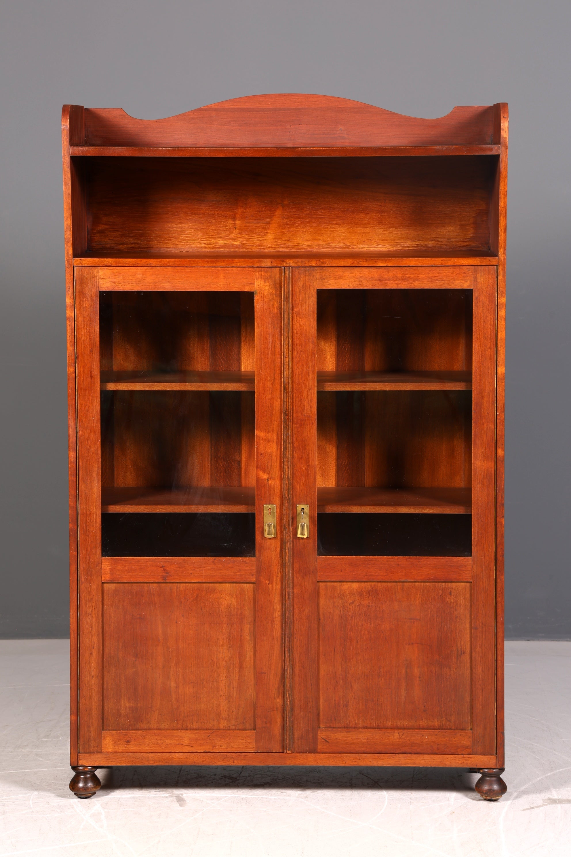 Traumhafte Jugendstil Vitrine Eiche Bücherschrank Antik Schrank Geschirrschrank Glasvitrine um 1900 Vintage