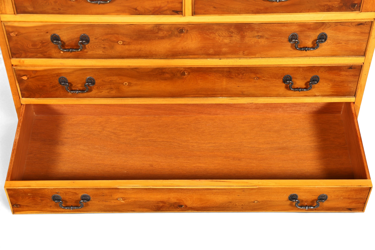 G011 Finish cm, Stilvoller Englischer Sekretär Büro Aufsatzsekretär Eibe Antik Stil Vitrinen Schrank UK