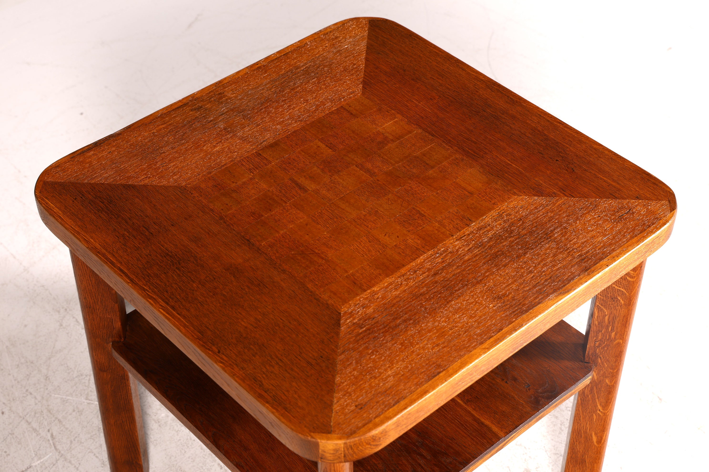 Edler Art Deco Beistelltisch Rauchtisch Quadratisch Jugendstil Eiche Ablagetisch Antik Vintage Tisch