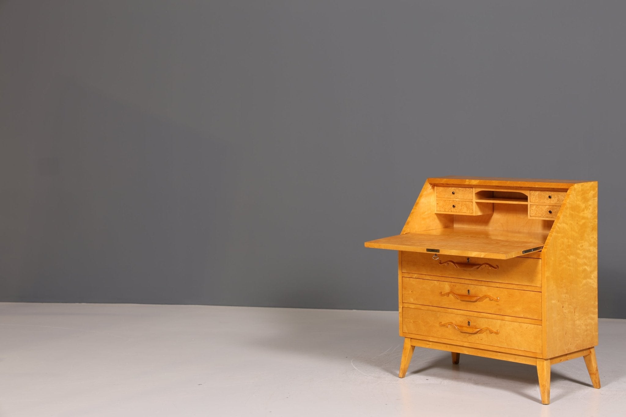 Edler Sekretär um 1930 Büro Kommode Kirschholz Sekretär Schreibtisch Kommode