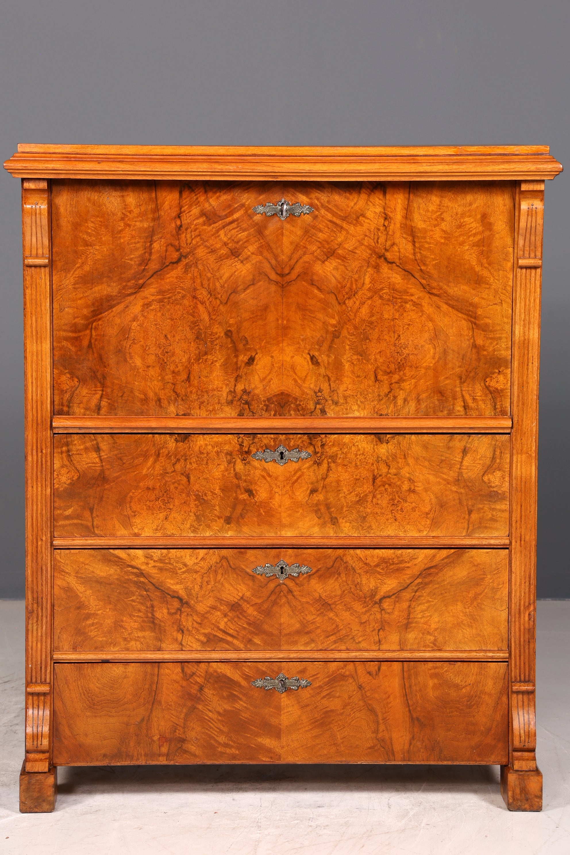 Stilvoller Biedermeier Sekretär Vertiko Louis Philippe Kommode Schubladenkommode