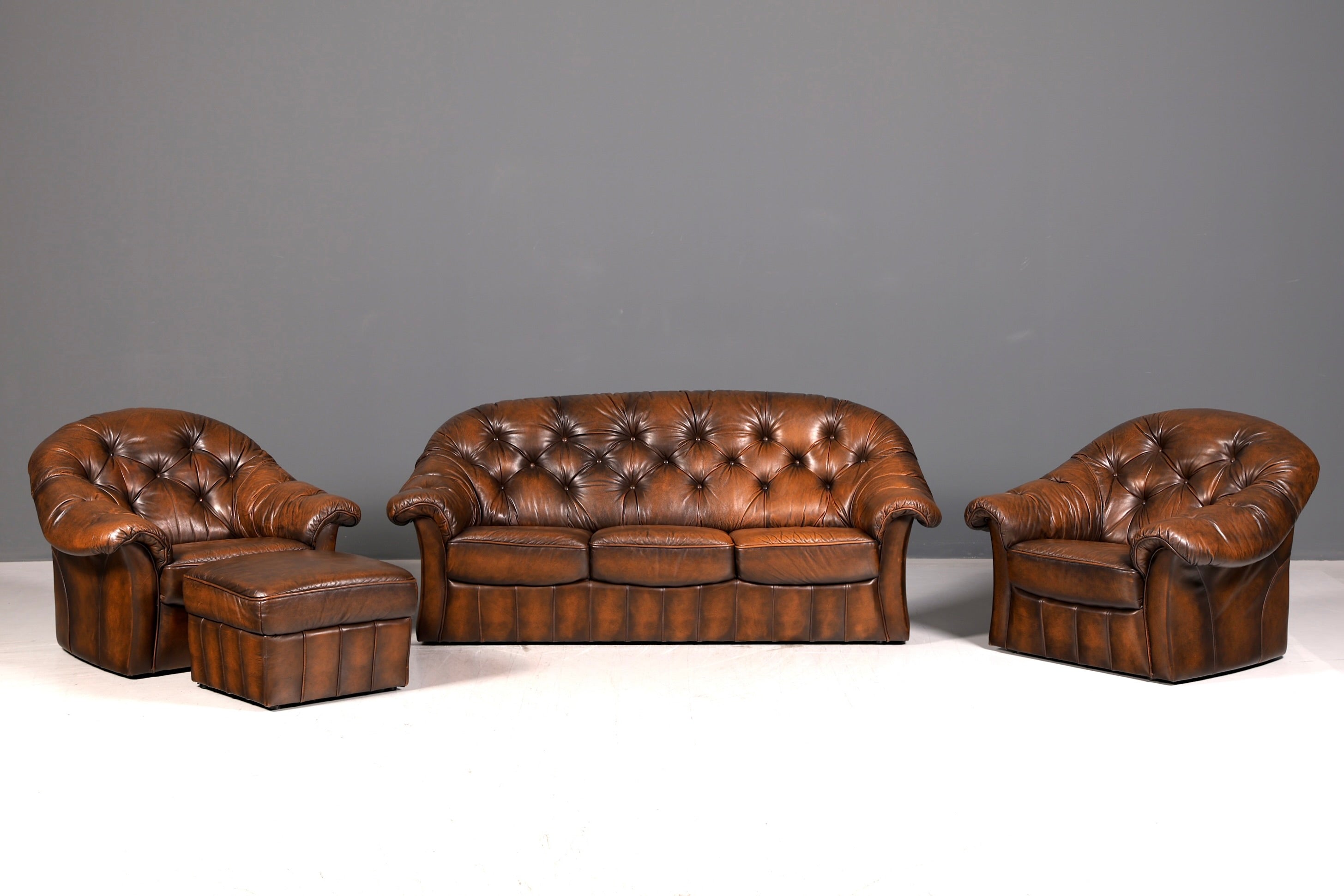 Wunderschöner Original Chesterfield Ledersessel Echt Leder Englisch Herrensessel Vintage