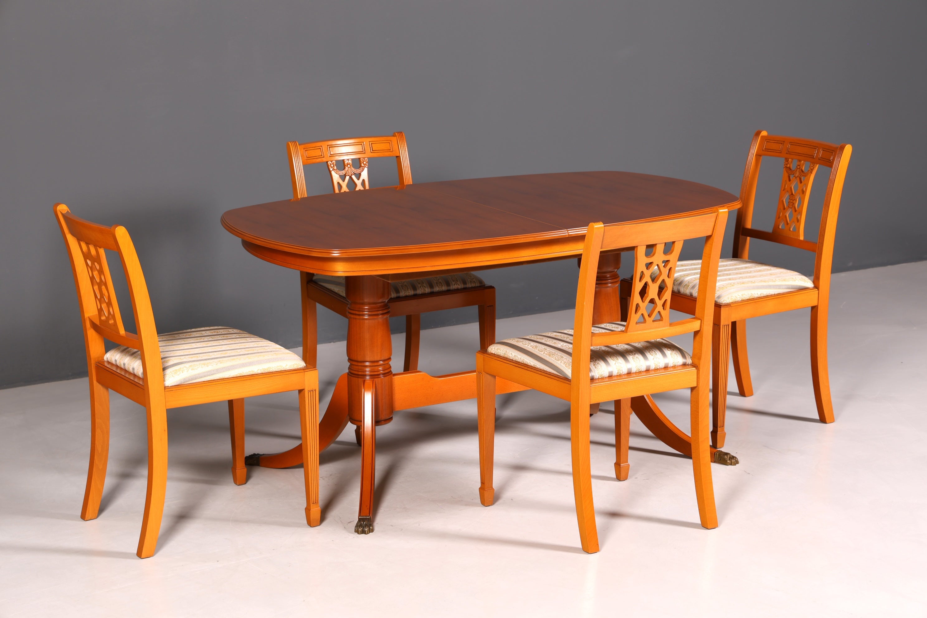 G091 Finish cm 4x Edle Englische Stühle Englisch Dining Chairs Antik 60er Jahre Regency Küchenstühle Stuhlset (Kopie)