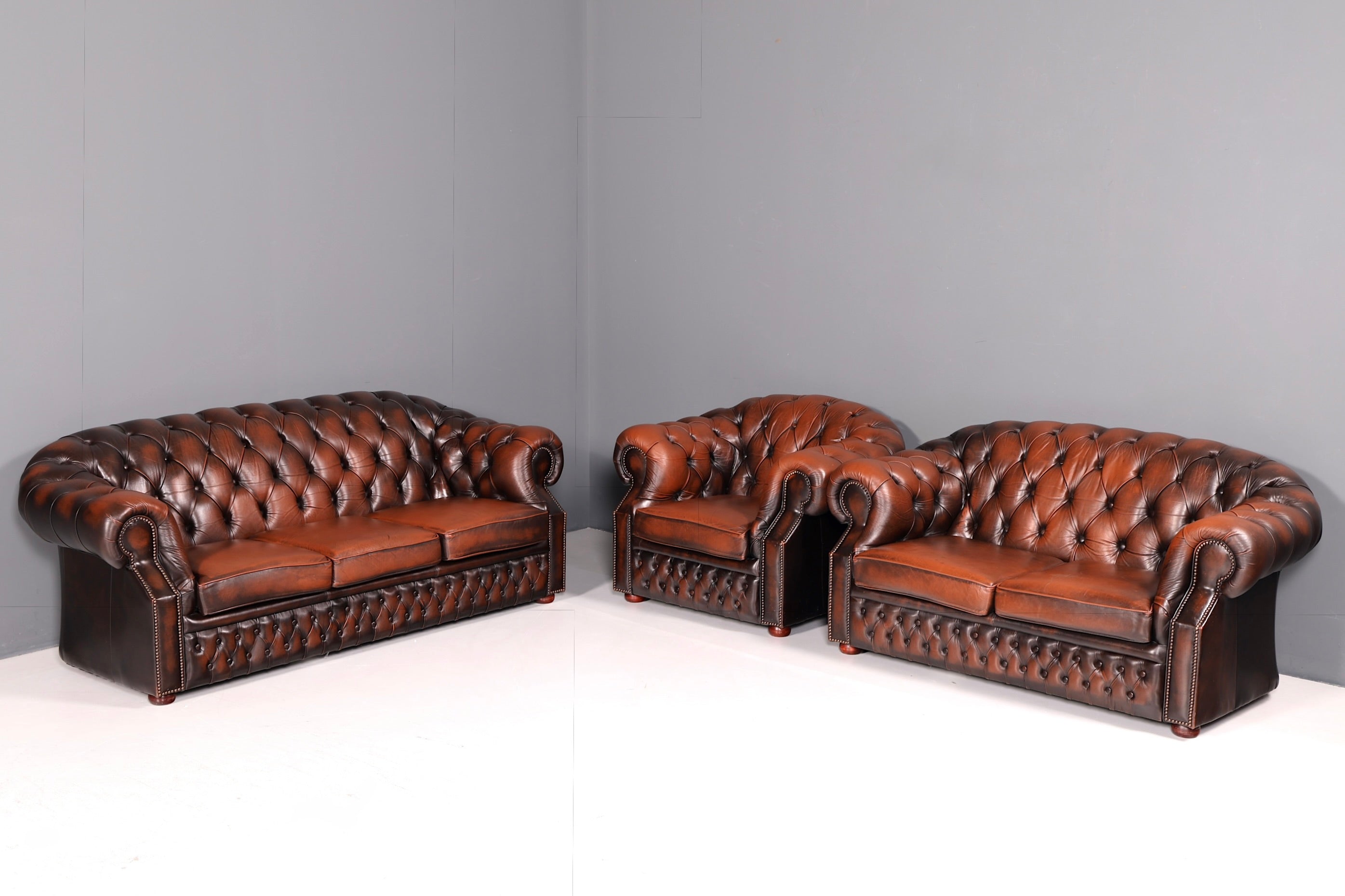Edler Original Chesterfield Centurion Sessel Echt Leder Englischer Armlehnsessel Herrensessel UK Antik Vintage