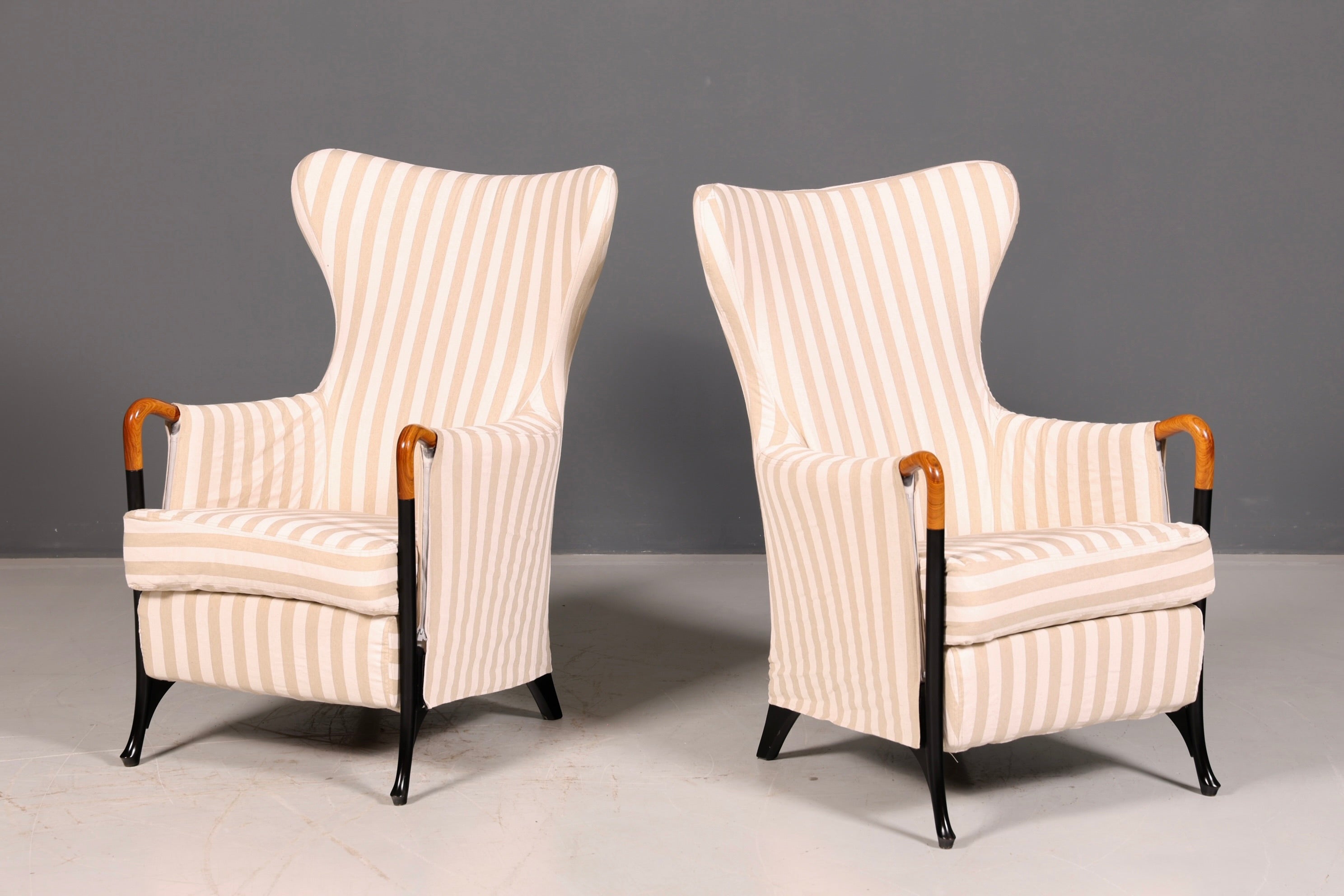 Edler Original Giorgetti Progetti Ohrensessel Umberto Asnago Design Sessel Italien Stoff Vintage