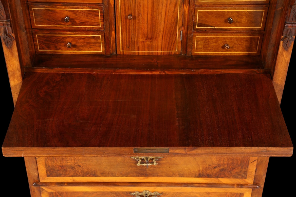 Stilvoller Gründerzeit Sekretär Vertiko Highboard Louis Philippe Kommode um 1880