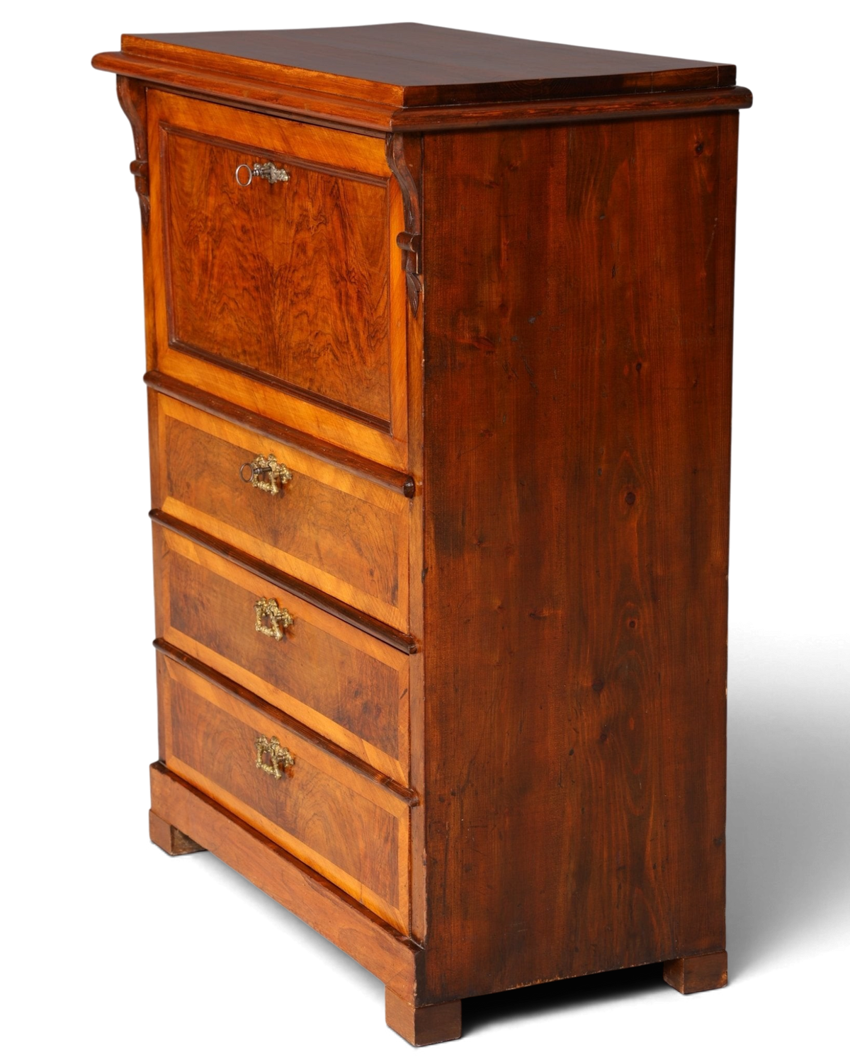 Stilvoller Gründerzeit Sekretär Vertiko Highboard Louis Philippe Kommode um 1880