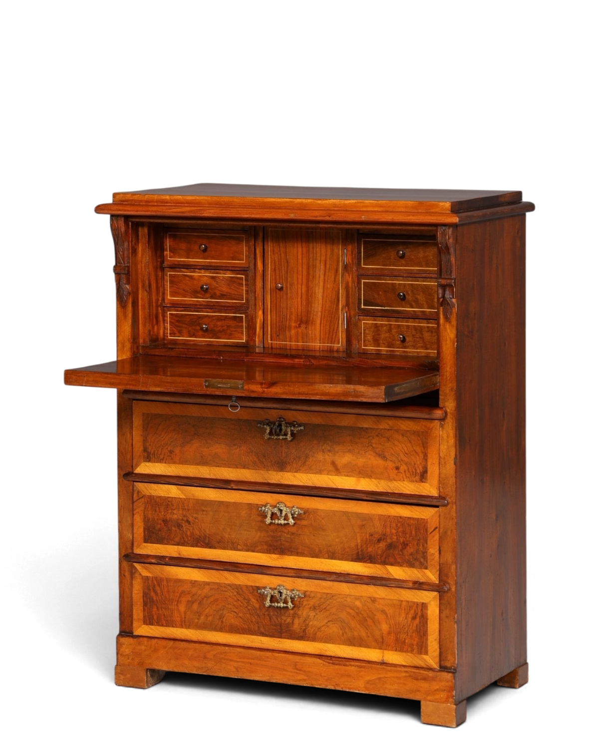 Stilvoller Gründerzeit Sekretär Vertiko Highboard Louis Philippe Kommode um 1880