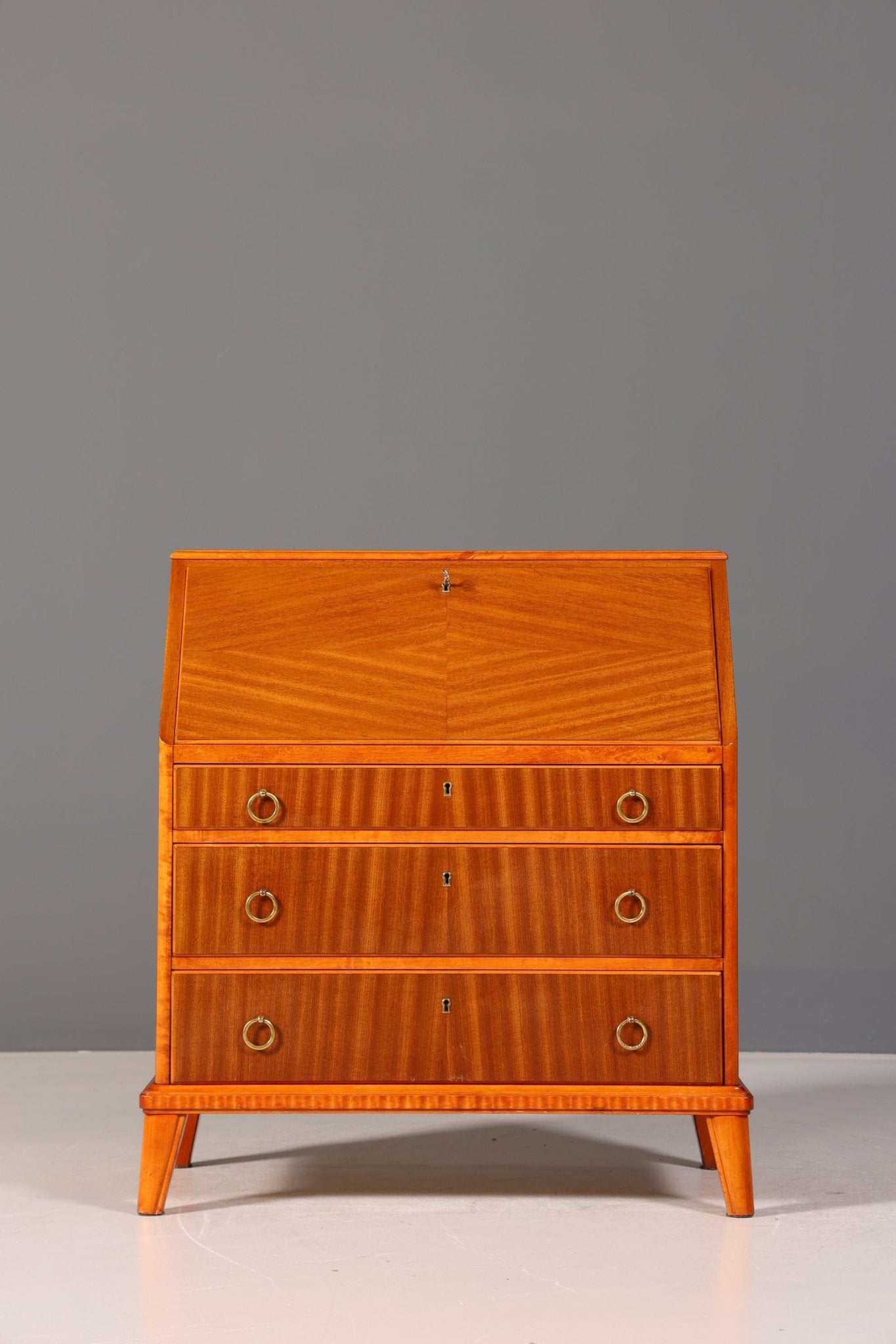 Stilvoller Mid Century Sekretär Vintage Büro Schrank Retro Kommode Office Secretary 60s