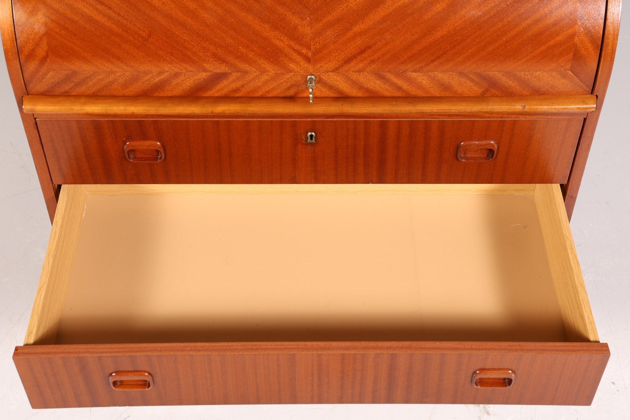 Wunderschöner Mid Century Rollladen Sekretär Danish Design Schreibtisch echt Holz Schrank