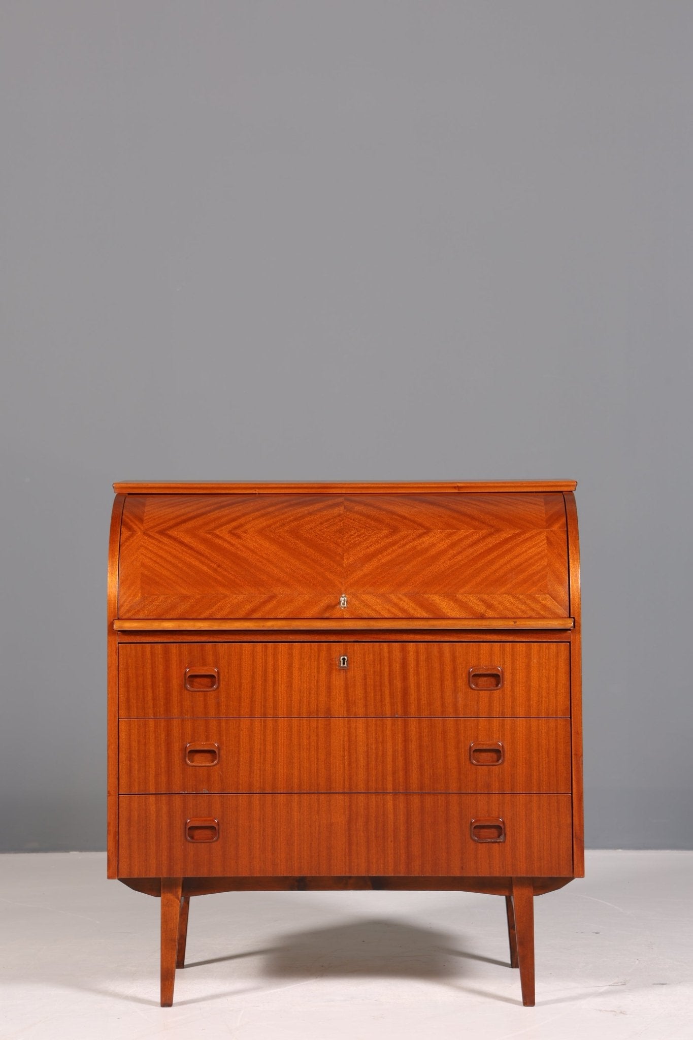 Wunderschöner Mid Century Rollladen Sekretär Danish Design Schreibtisch echt Holz Schrank