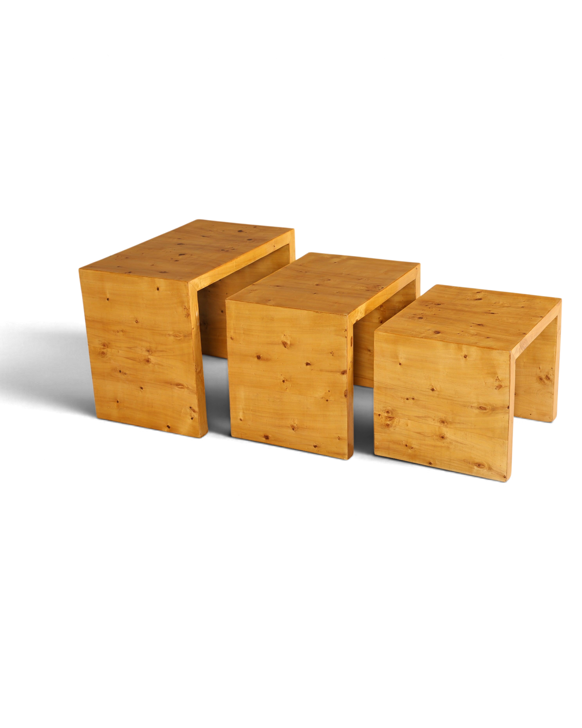Stilvolle Art Deco Design Beistelltische Kult Birke 3er Satz