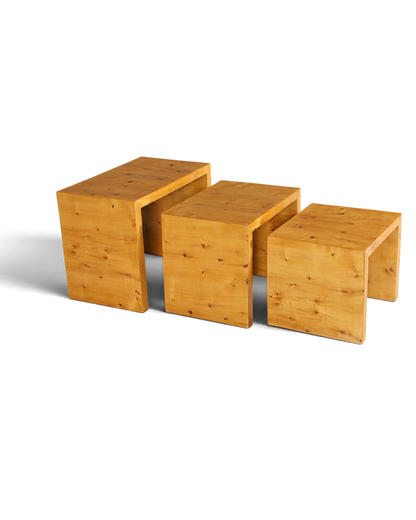 Stilvolle Art Deco Design Beistelltische Kult Birke 3er Satz