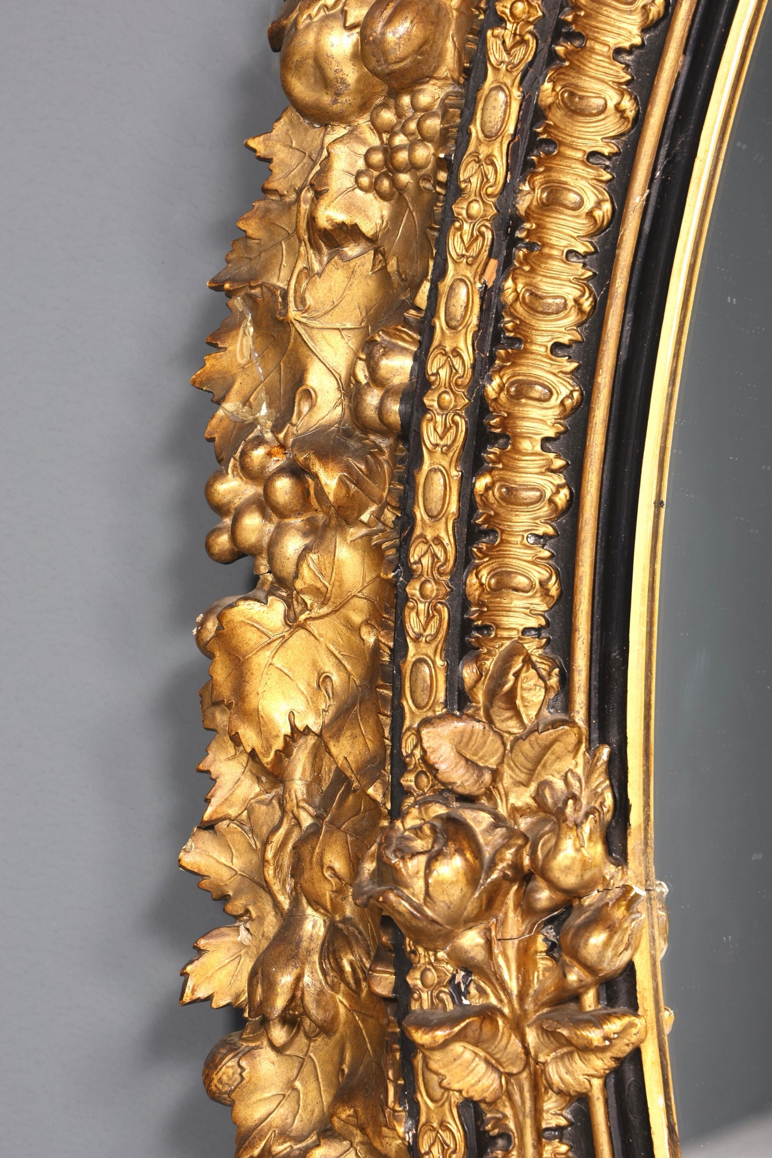 Wunderschöner Original Barock Wandspiegel Antik Stil Spiegel Flurspiegel Ornamenten dekorativer Spiegel um 1860