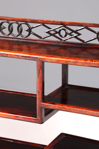 Wunderschönes kunstvolles Chinesisches Regal China Bücherregal Etagere Asia Buchablage