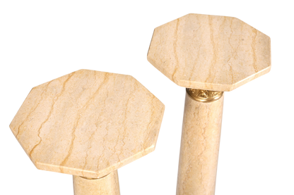Wunderschöne Barock Stil Säule Louis XV Marmor Blumensäule Naturstein Beige Sockel Ablage 2 von 2