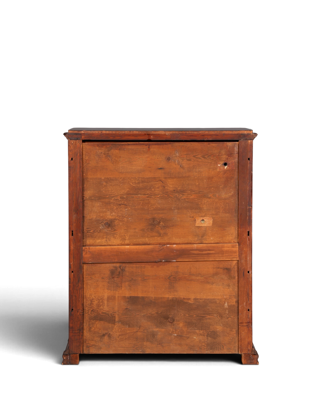 Hauptstadt Möblerei antiker Biedermeier Sekretär aus Echtholz mit sichtbarer Holzmaserung, Rückansicht