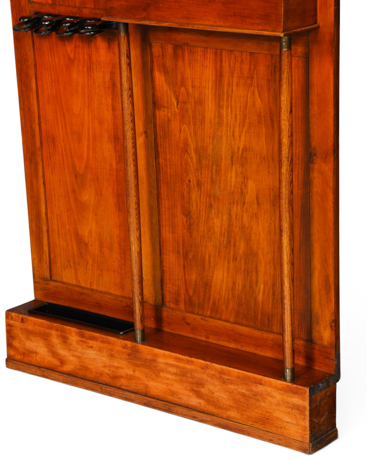 Hauptstadt Möblerei Garderobenpaneel aus braunem Holz mit Regenschirmhalter und Kleiderhaken