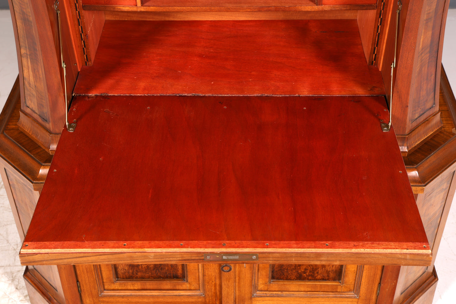Wunderschöner Jugendstil Sekretär Vitrine Aufsatzschrank Nussbaum um 1900 Antik Schreibschrank Vertiko Vintage