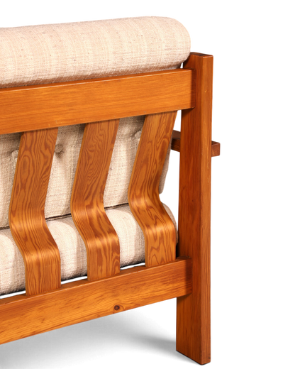 Schlichter Mid Century Sessel Danish Design Armlehnsessel echt Holz Relax Sessel 1 von 2