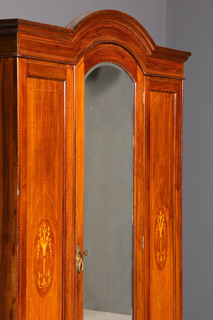 Traumhafter Jugendstil Kleiderschrank um 1910 Englisch Massiv Holz Antik Schrank Dielenschrank Wäscheschrank
