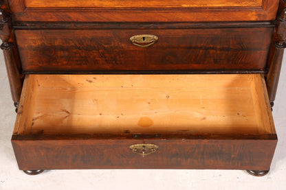 Wunderschöner Gründerzeit Sekretär Vertiko Nussbaum Highboard Louis Philippe Kommode Sekretär Schrank um 1880