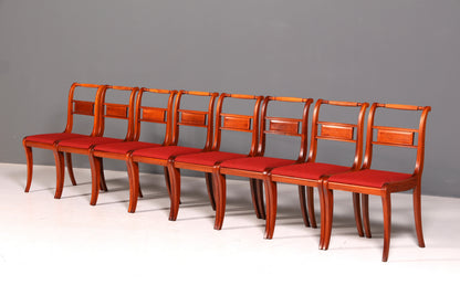 8x Edle Englische Stühle Englisch Dining Chairs Antik 60er Jahre Regency Küchenstühle Stuhlset