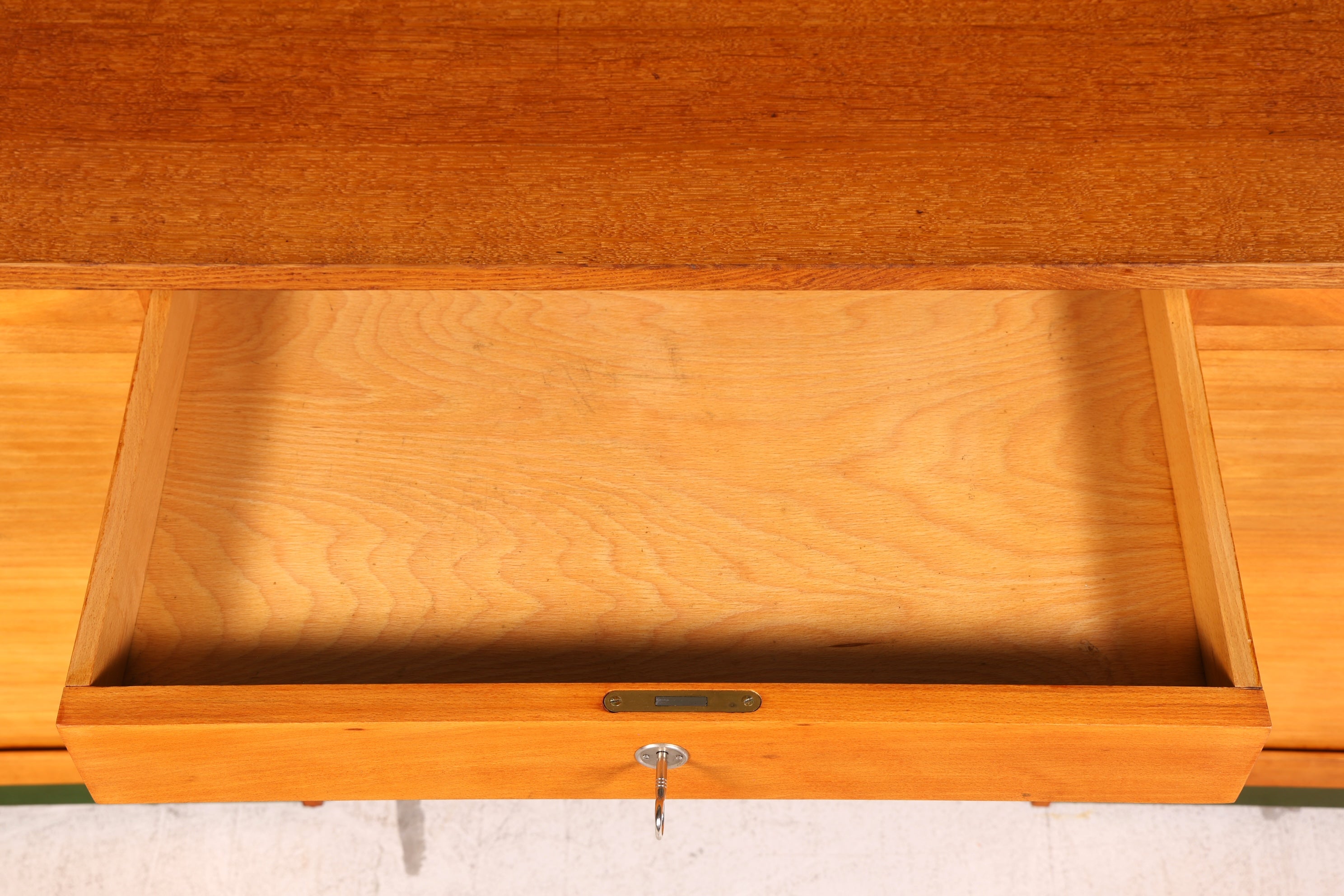 Wunderschöner Bauhaus Rollladen Schreibtisch Mid Century Echt Holz Bürotisch Office Table Vintage