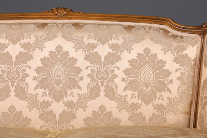 Wunderschönes Chippendale Sofa Barock Stil Couch Samt Stoff Rococo 2-Sitzer Canapé