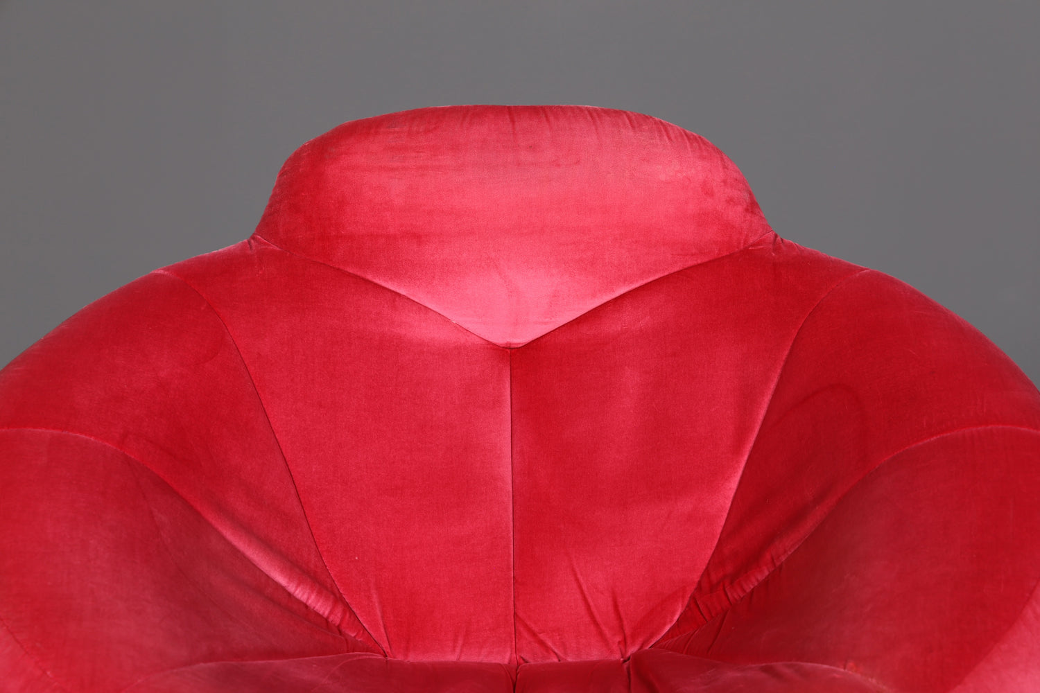 Noble Ligne Roset Pumpkin Armchair with Ottoman Pink Velvet Designer Lounge Chair Pierre Paulin Pouf Vintage