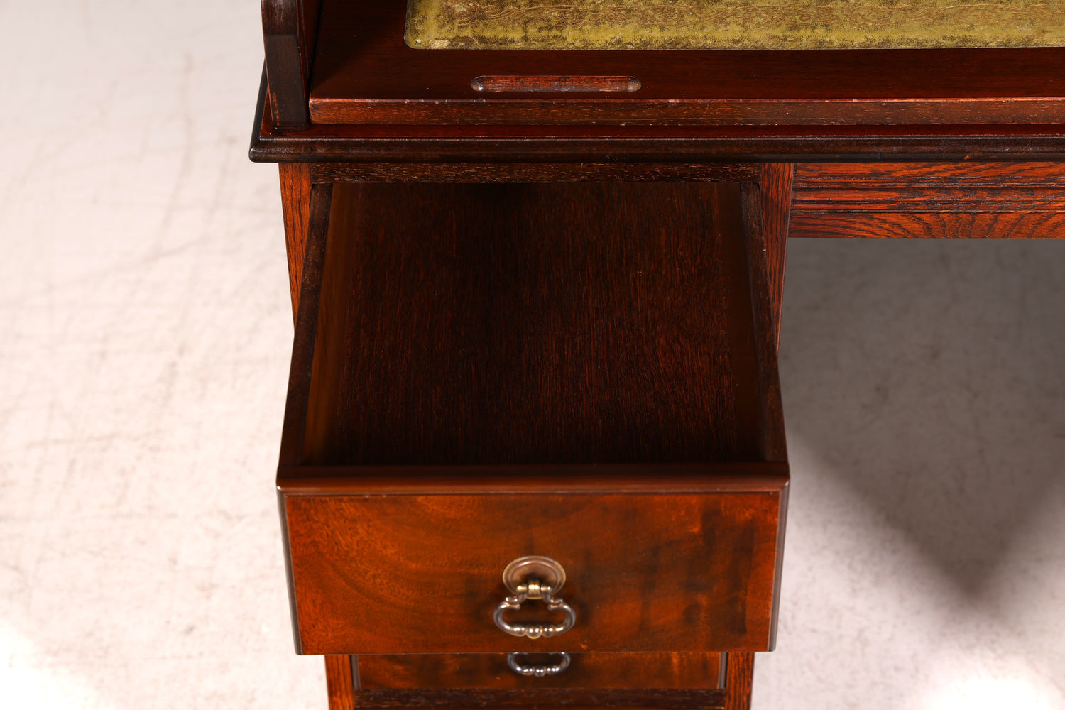 Wunderschöner Englischer Rollladen Schreibtisch Rolltop Desk Sekretär Antik echt Lederauflage Bürotisch Vintage