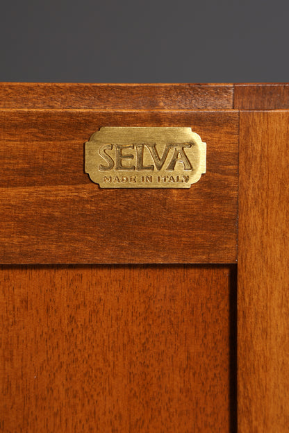 Edles Original Selva Bücherregal Kirschholz Regal Bücherschrank Vintage Italienische Möbel TV Bibliothek