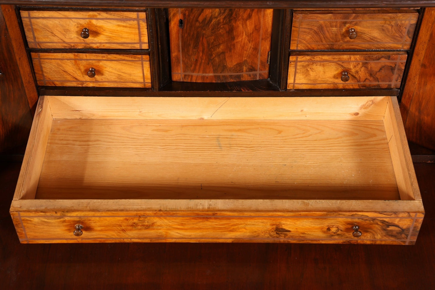 Wunderschöner Gründerzeit Sekretär Vertiko Nussbaum Highboard Louis Philippe Kommode Sekretär Schrank um 1880