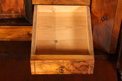 Wunderschöner Gründerzeit Sekretär Vertiko Nussbaum Highboard Louis Philippe Kommode Sekretär Schrank um 1880
