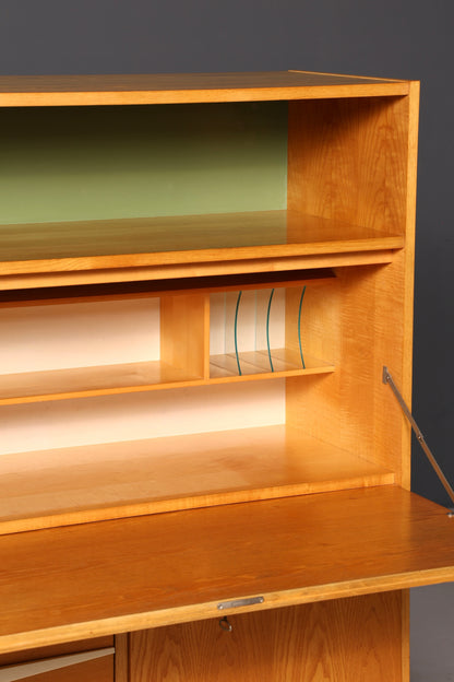 Wunderschöner Hellerau Schrank Modell 427 Mid Century Sekretär Vintage Schreibschrank Design Retro Highboard Esche