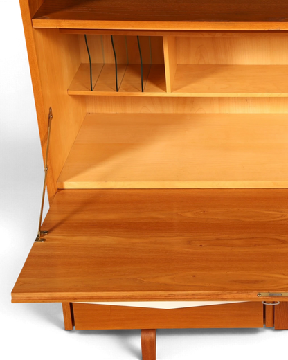 Hauptstadt Möblerei H940 Sekretär aus Holz mit ausklappbarer Arbeitsfläche und Fächern im skandinavischen Design