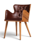 Wunderschöner Chesterfield Stil Stuhl "León Brown" Armlehnstuhl Nussbaum Esszimmerstuhl Sekretär Stuhl