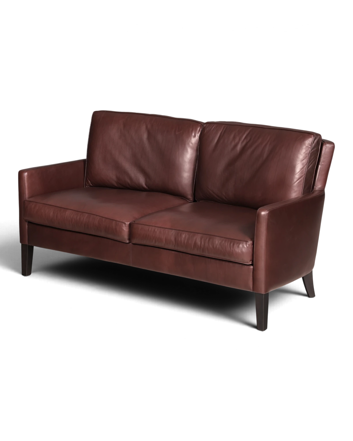 Elegant Werther Premio 2-Seater Sofa Genuine Leather Brown Leather Sofa Design by Edgar J. Reuter Couch