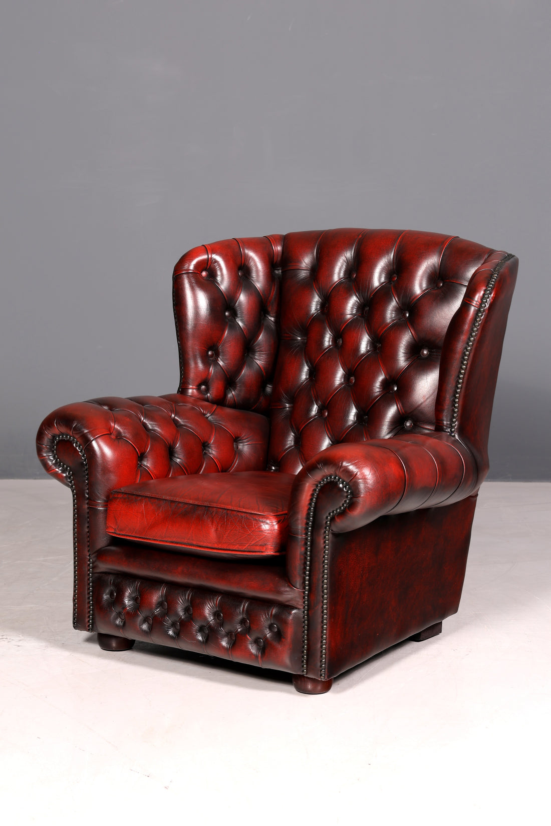G582 Finish Original Chesterfield Ohrenbacken Sessel Englisch Leder Herrensessel UK Armlehnsessel (Kopie)