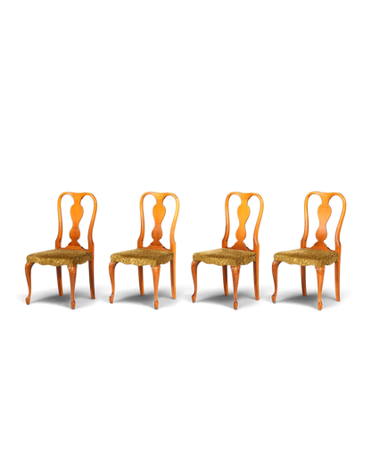 4x Wunderschöne Chippendale Stühle Barock Stil Stuhlset Polsterstuhl Set Küchenstühle Esszimmer Stühle