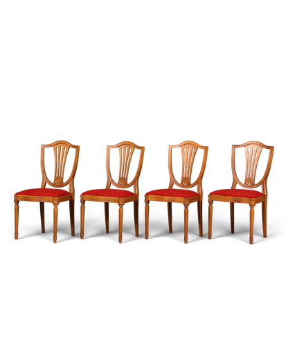 Wunderschöne 4er Set Englische Stühle Regency 60er Jahre Dining Chairs Antik Polsterstühle