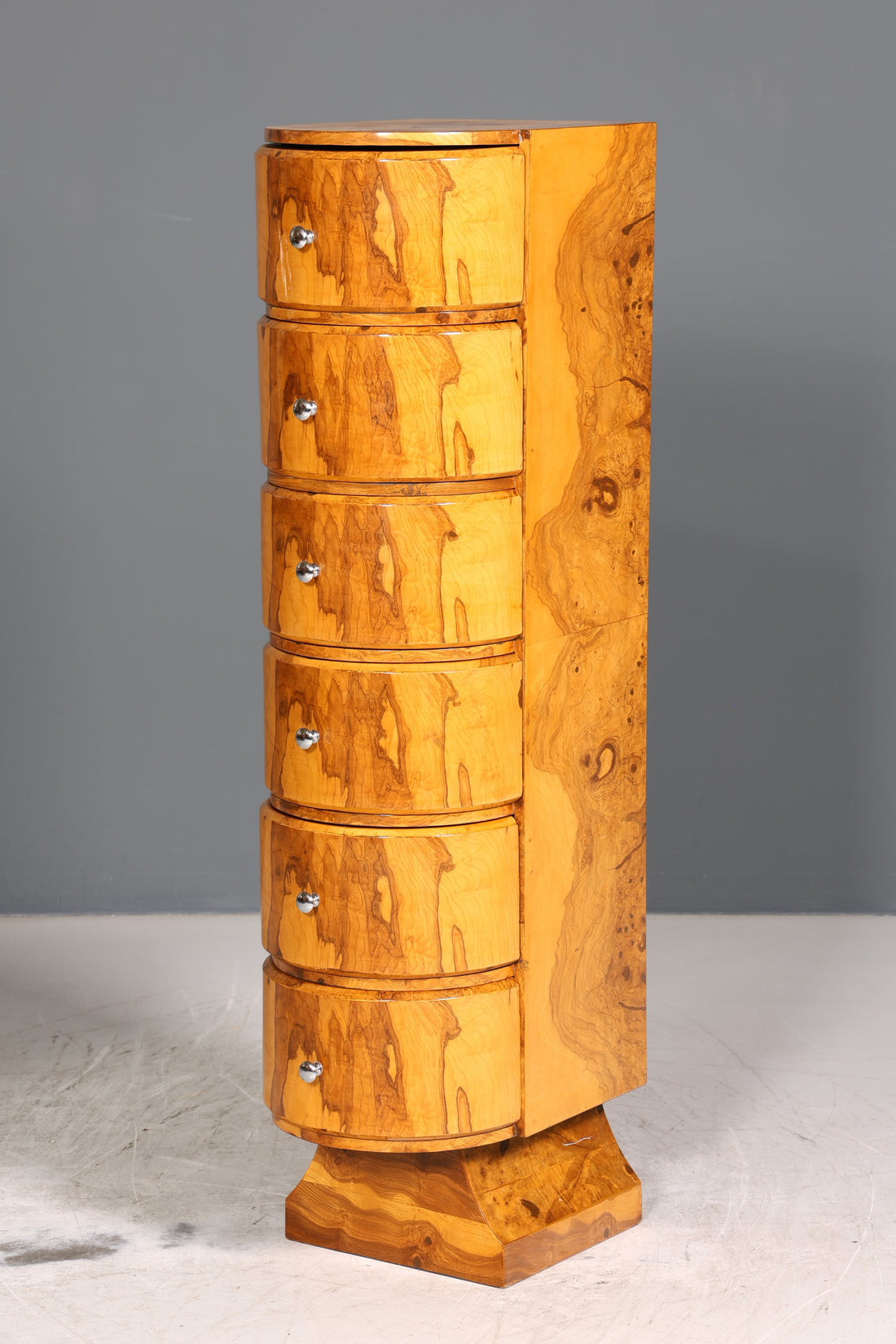 Traumhafte Art Deco Stil Birke Highboard Kommode Vertiko Schubladenkommode