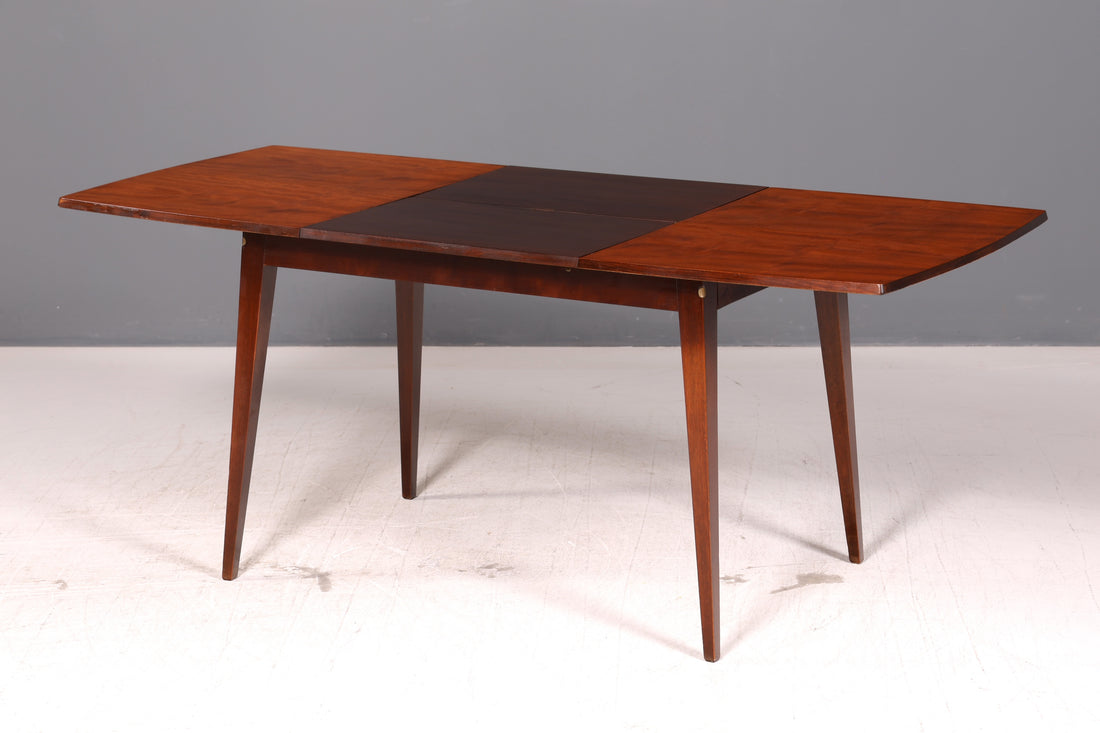 Simple mid-century extendable dining table, vintage table, retro kitchen table, dining room table, wood, 1960s
