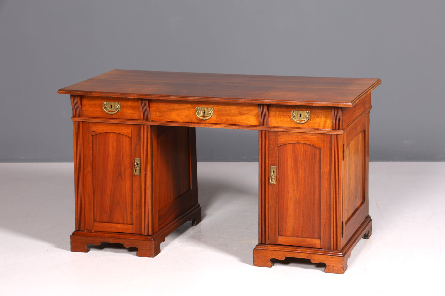 Traumhafter Jugendstil Schreibtisch Eiche Holz Gründerzeit Desk Antik Bürotisch Office Desk