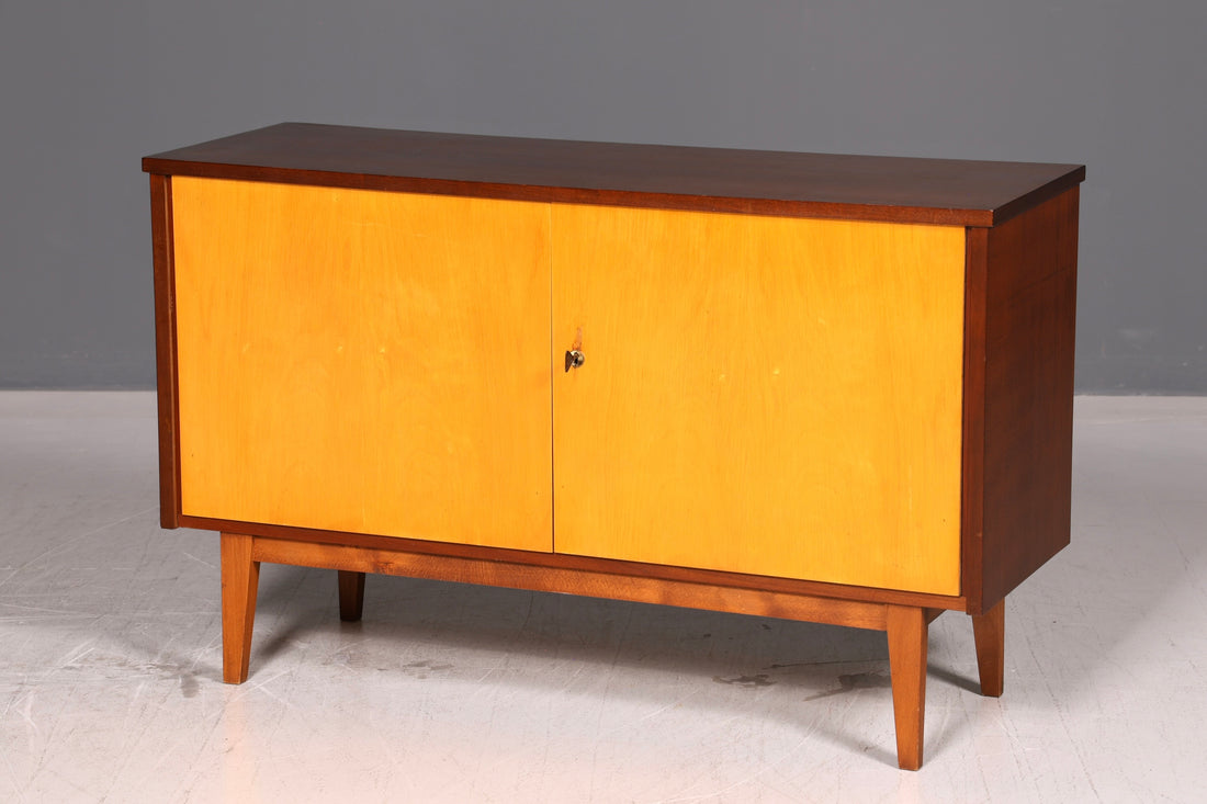 Beautiful mid-century cabinet, vintage hallway dresser, retro 60s wooden TV sideboard