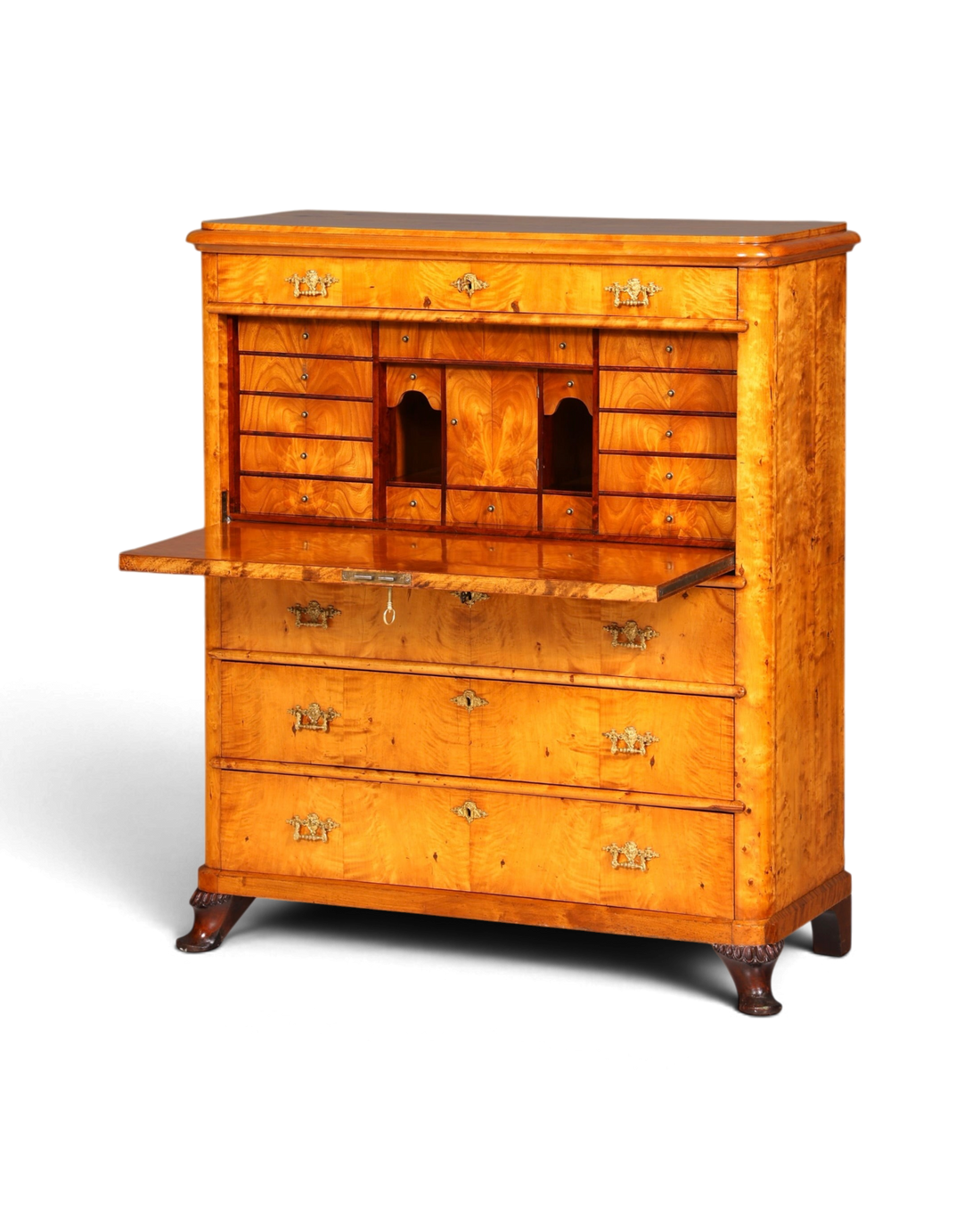 Stilvoller Biedermeier Sekretär Louis Philippe Vertiko Antik Kommode Schreibkommode Office Desk